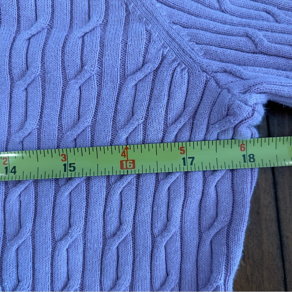 Talbots Lilac Cable Knit Turtleneck Sweater EUC - Picture 8 of 9